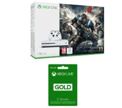 MICROSOFT Xbox One S with Gears of War 4 & Xbox Live Gold 12 Month Subscription Bundle